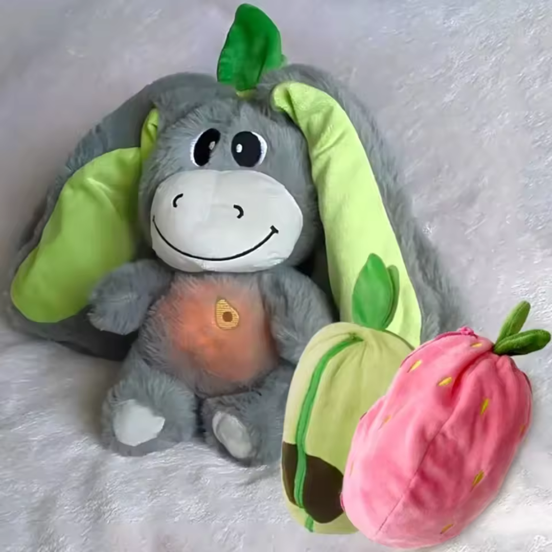Peluche Luminoso Somnini – Burro Suave con Luz de Respiración para Bebé